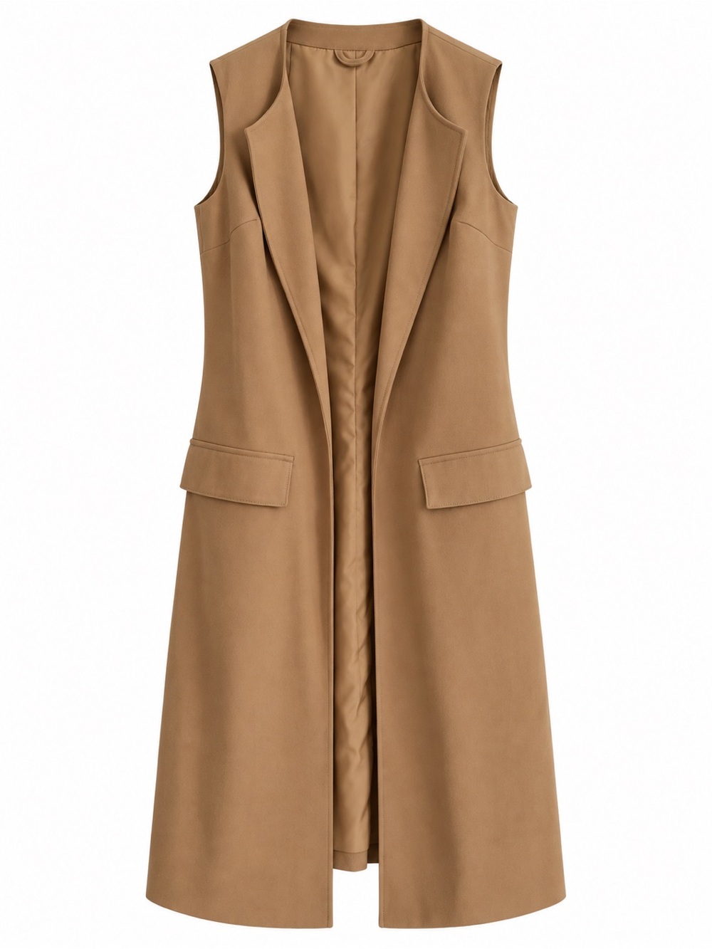 Merona Camel Sleeveless Long Vest
